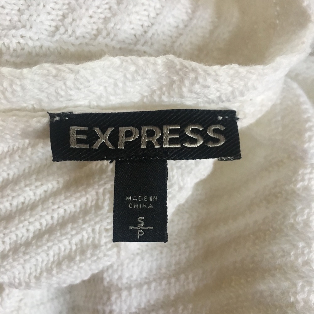 Size small three quarter sleeve white sweater